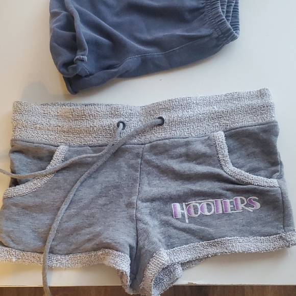 Gray 'HOOVERS' Embroidered Drawstring Shorts - Picture 4 of 5